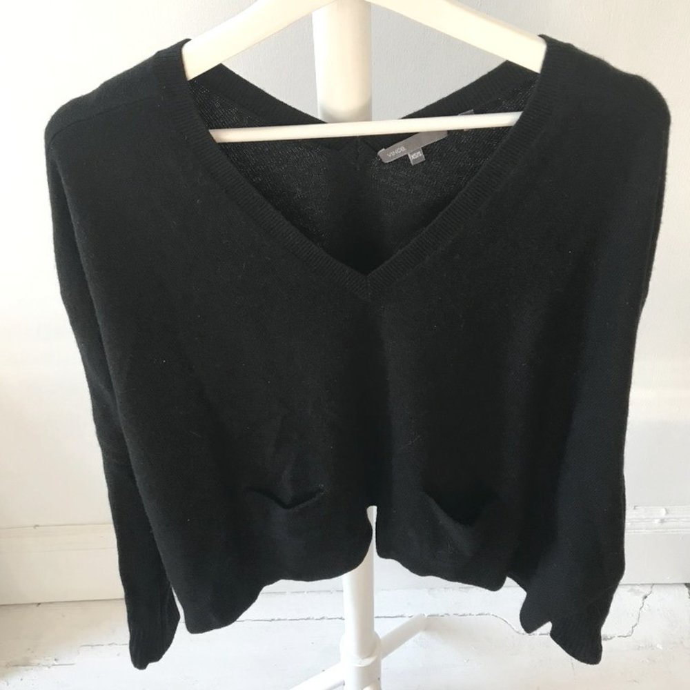 Vince Cashmere Sexy Double V Sweater Swingy